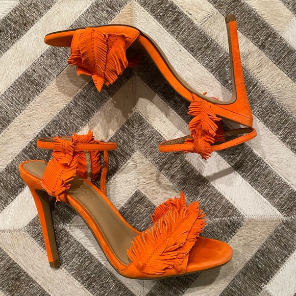 Banana Republic Orange Suede Fringe Sandals - Picture 2 of 4